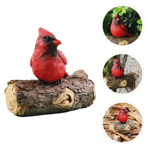 Outdoor Cardinal Decorations Red Figurine Garden Sculpture Pendant Statues - Picture 12 of 12