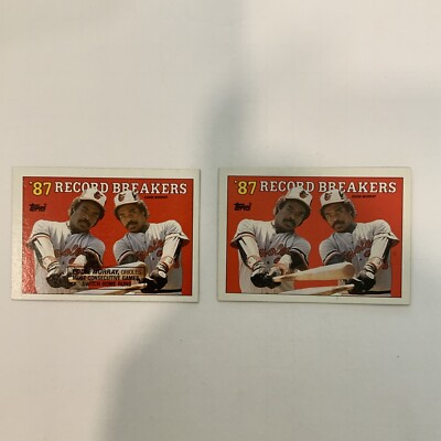 (2) 1988 Topps EDDIE MURRAY Orioles ''Caption Version''Record Breakers Cards #4 k