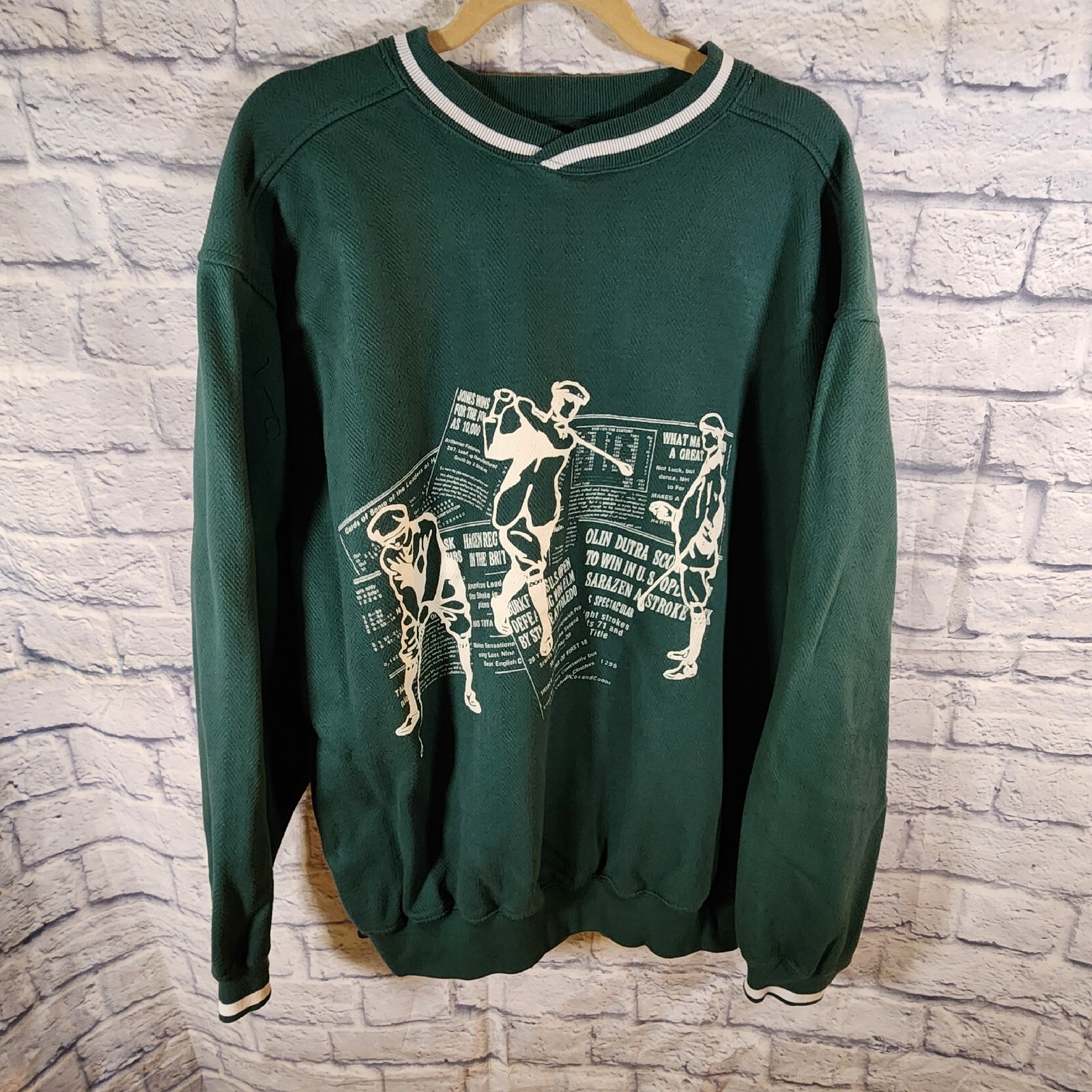 Grand Slam L Green Golf Graphic Golfers Sweatshirt Pullover eBay