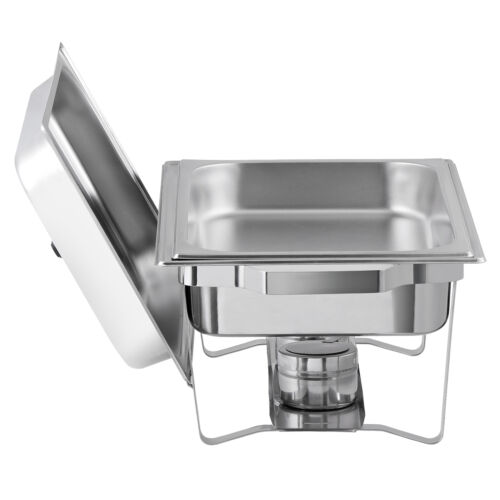 Set Completo Chafer 8QT Piatto Sfregamento Acciaio Inox con Scaldacollo Confezione da 4 - Foto 18 di 24