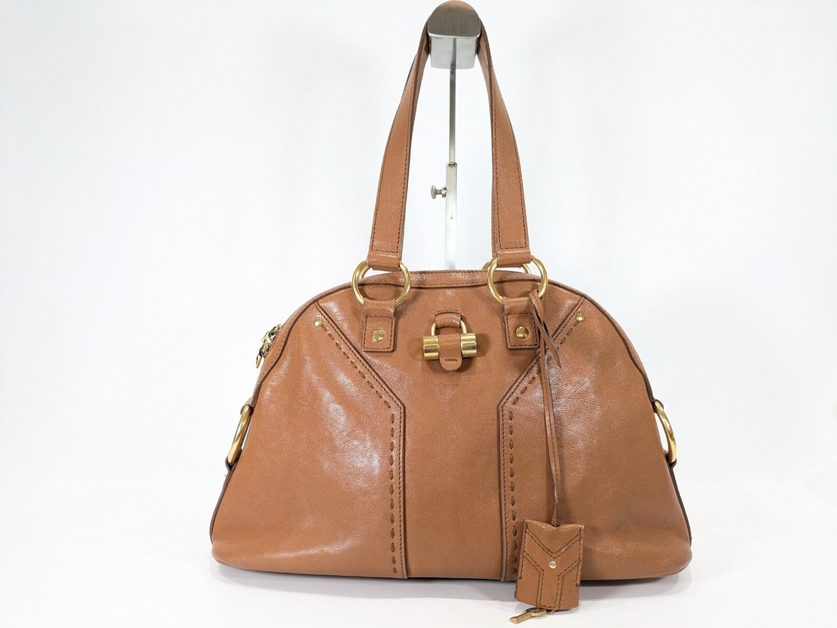 YVES SAINT LAURENT ブラウン ミューズ ハンドバッグ