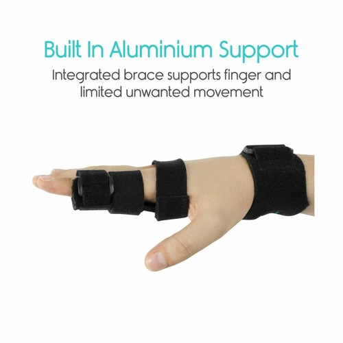 VIVE Trigger Finger Splint -Hand Support- Fits All Fingers & Thumbs-Unisex-BLACK - Picture 6 of 8