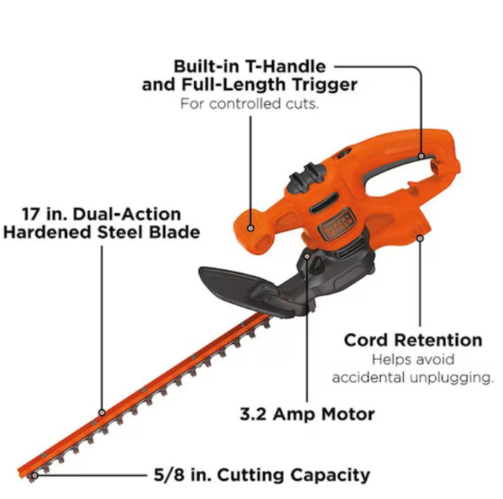 Black & Decker BEHT150 120V 3.2 Amp 17 in. Electric Hedge Trimmer New
