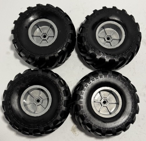 4x Axial SMT10 BKT 1/10 Monster Truck Tires on 12mm Hex Wheels Used Grave Digger - Picture 3 of 10