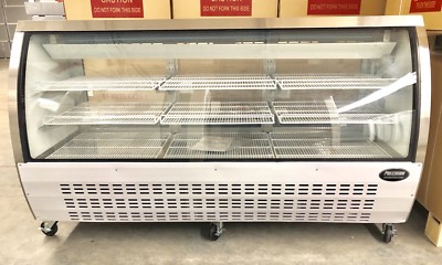 Deli Case New 72'' 82'' ShoW Curved Glass Refrigerator Display Bakery Pastry Meat