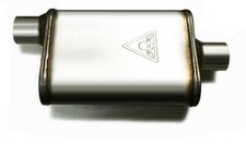2.5 Offset In 2.5 Center Out Stainless Steel Dual Chamber Universal Muffler