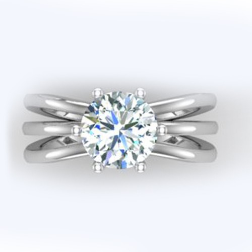 2.08 Ct Vvs.Ice Blue White Moissanite Diamond Solitaire Silver Wedding Ring - Picture 3 of 4