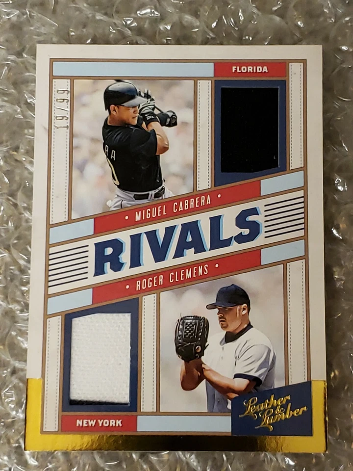 🌟SUPER🌟STARS🌟 M.CABRERA🤩R.CLEMENS🤩GAME USED💥MATERIAS☆ LIMITED ED🥸19/99🤑 - Image 3 of 4