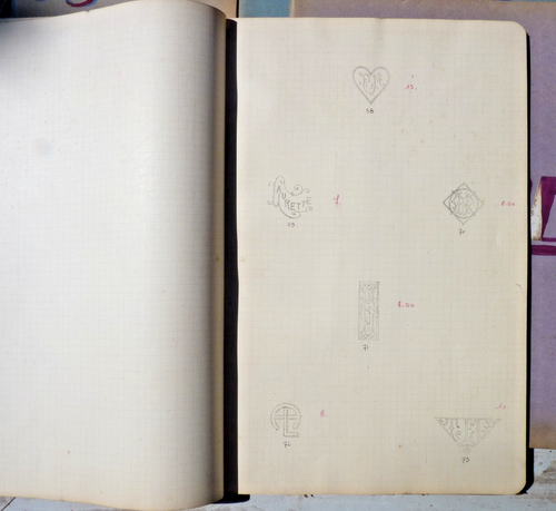 ALTES ALBUM mit verschiedenen Zahlenmodellen zum Ornament und Stickerei 1920/1930 - Bild 10 von 18