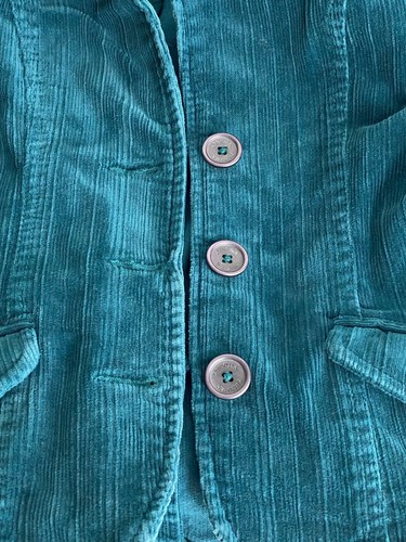 Blazer mujer talla S verde azulado oscuro pana 2 bolsillos muesca solapa de Sonoma  - Imagen 5 de 11