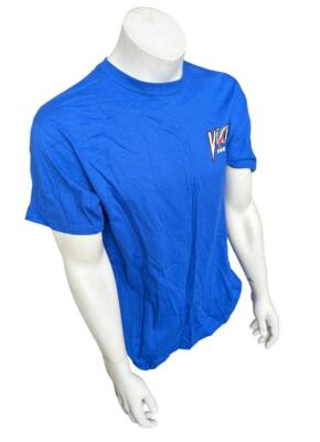 Anvil Men's Vicious Fishing USA Flag Blue Short Sleeve Shirt Size Large
