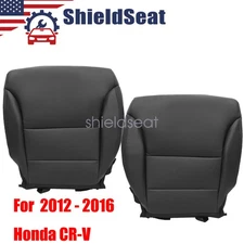 For 2012-2016 Honda CR-V Front Side Bottom Replacement Leather Seat Cover Black
