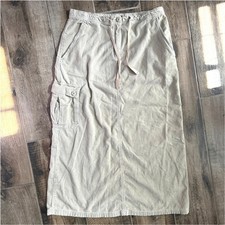 American Eagle Vintage Corduroy Cargo Midi Skirt, Khaki, 14