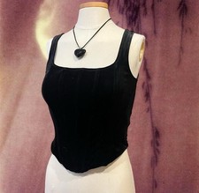 NWT Express Black Velvet Corset Bustier Top S...