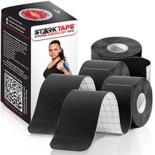 Starktape Kinesiology Tape Pro Athletic Kt Elastic Sports Rock 3 Rolls Precut