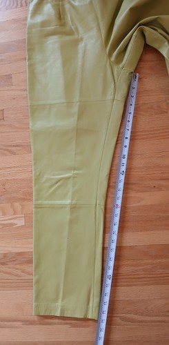 Terry Lewis Womens 2 Piece Leather Suit Set Jacket Pants Medium Lime Green Y2K - Picture 23 of 24