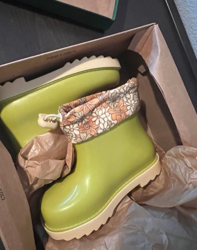 Mini Melissa Rain Boots III BB Size 9 Green Yellow - Picture 4 of 6