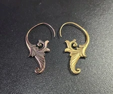 Vintage Mid-Century Modernist Brass Drop Earrings