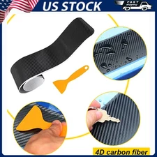 4D Carbon fiber Car Rear Bumper Guard Sticker Trunk Protector Accessories Decor