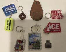 Ace Hardware Keychain Lot Of 8 Keychains Watkins 3M Branson Skeecher Vintage
