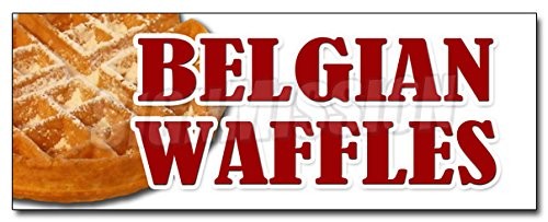48-Inch Belgian Waffles Decal Sticker with Whipped Cream Dessert Design