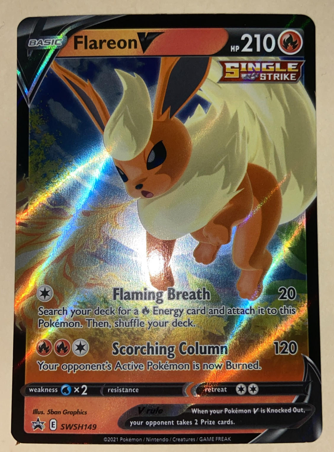 Flareon V SWSH149 SWSH: Sword & Shield Promo Cards Holo