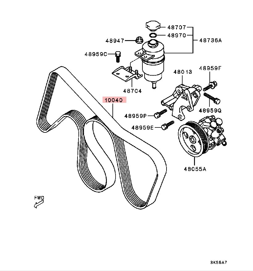 台湾 元 Alternator Power Steering Drive Belt for Mitsubishi PAJERO