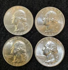 Washington Silver Quarter Lot of  4 - Mixed Early Dates/ MM’s- AU/UNC- 90% -