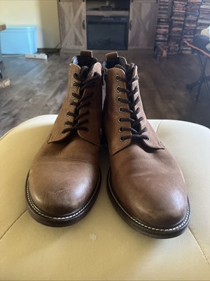 Steve Madden Men's Lace-Up and Zip Boots, Size 10.5 Brown Pre-Worn EXCELLENT