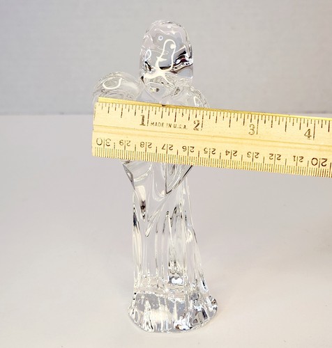 Baccarat Clear Crystal Angel Playing Lyre Harp Nativity Figurine France 6.5" - Picture 3 of 20