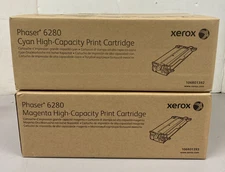 Genuine Xerox Phaser 6280 High Capacity Cyan 106R01392 & Magenta Toner Cartridge