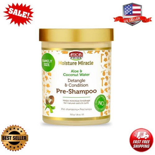 African Pride Moisture Miracle Pre-Shampoo Hair Detangler with Aloe & Coconut Wa
