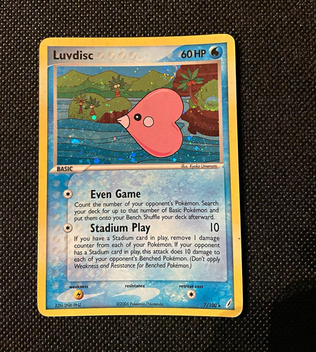 Pokemon TCG Luvdisc 7/100 EX Crystal Guardians Holo Rare 2006