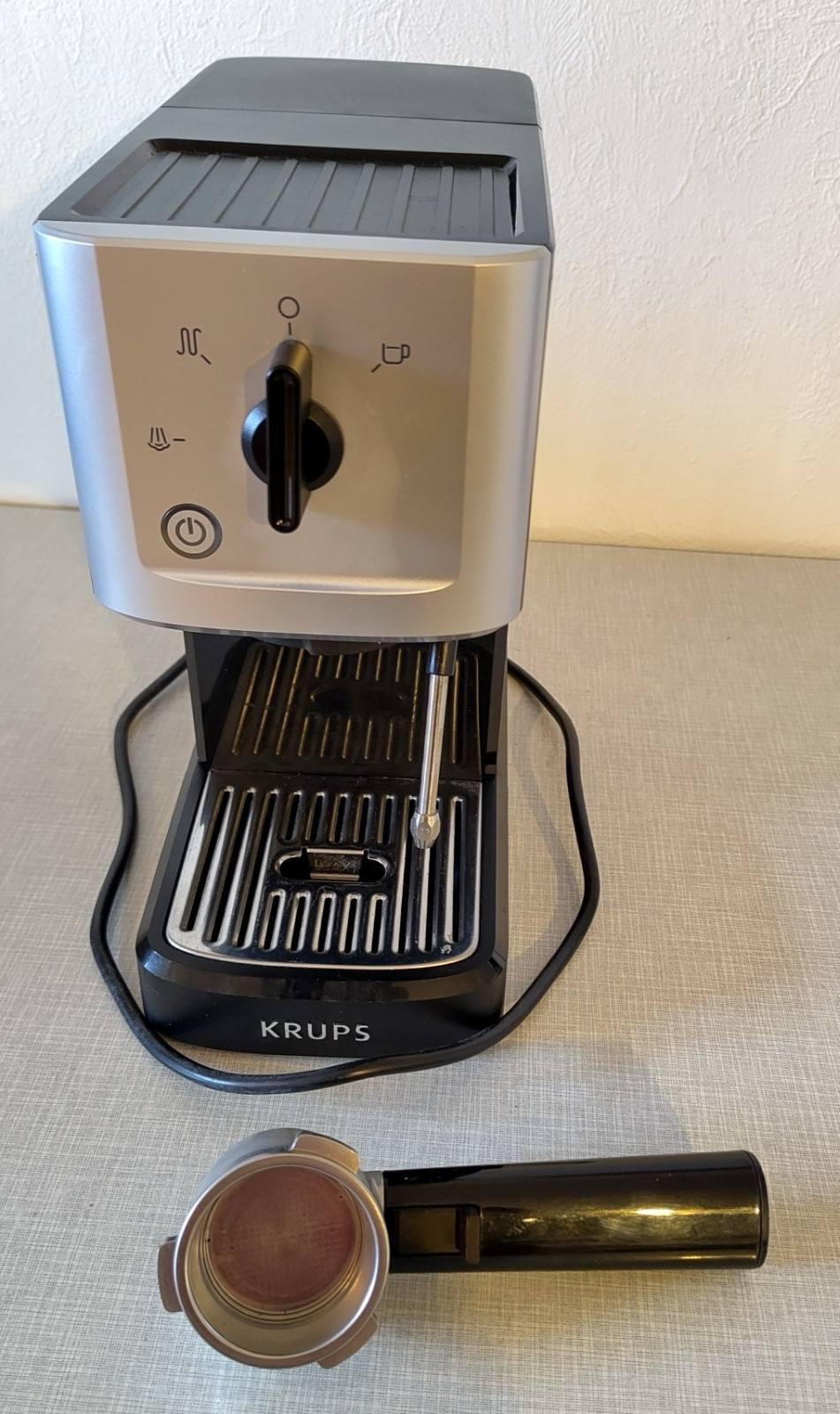 Krups XP 3440 Siebträger Espressomaschine - Edelstahl/Schwarz Neuwertig Top