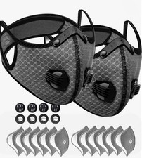 2Pcs Reusable Facepiece Half Face Cover Respirator Dust Mask With Filters Valves