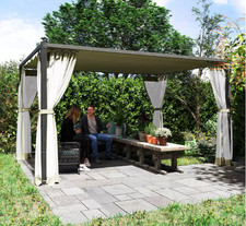Large Aluminium Pergola Garden Retractable Roof Shelter Sun Shade Patio Canopy 4