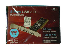 Vantec 5 Port USB 2.0 PCI Host Card NEW SEALED 4 External 1...