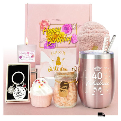 40. Geburtstagsgeschenk Set 100 Stahl Vakuumisoliert Pink