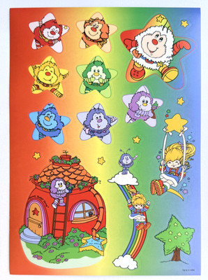 Hallmark HMK   Rainbow Brite   Sticker Sheet I.Q. Hammy Lucky Champ O.J. Twink