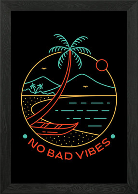 No Bad Vibes 3 Framed Wall Art Poster Canvas Print Picture