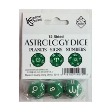 Koplow Dice d12 Astrological Dice - Green (3) New