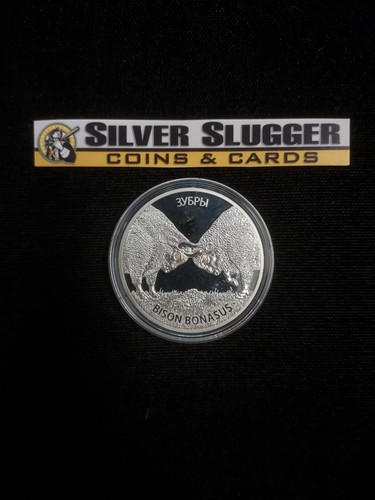 2012 Belarus European Bison Bonasus ZUBRS 1oz Silver Coin Crystals in Eyes