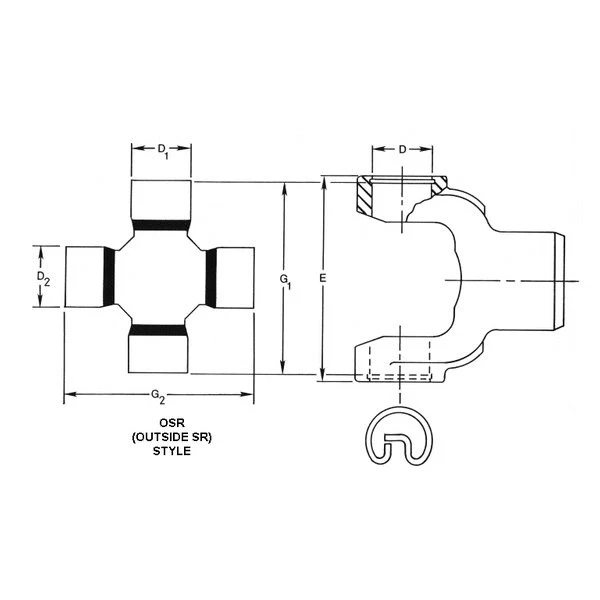 For Ford E-250 Econoline Club Wagon 75-86 Spicer Life Series Rear U-Joint Foto 3 de 3