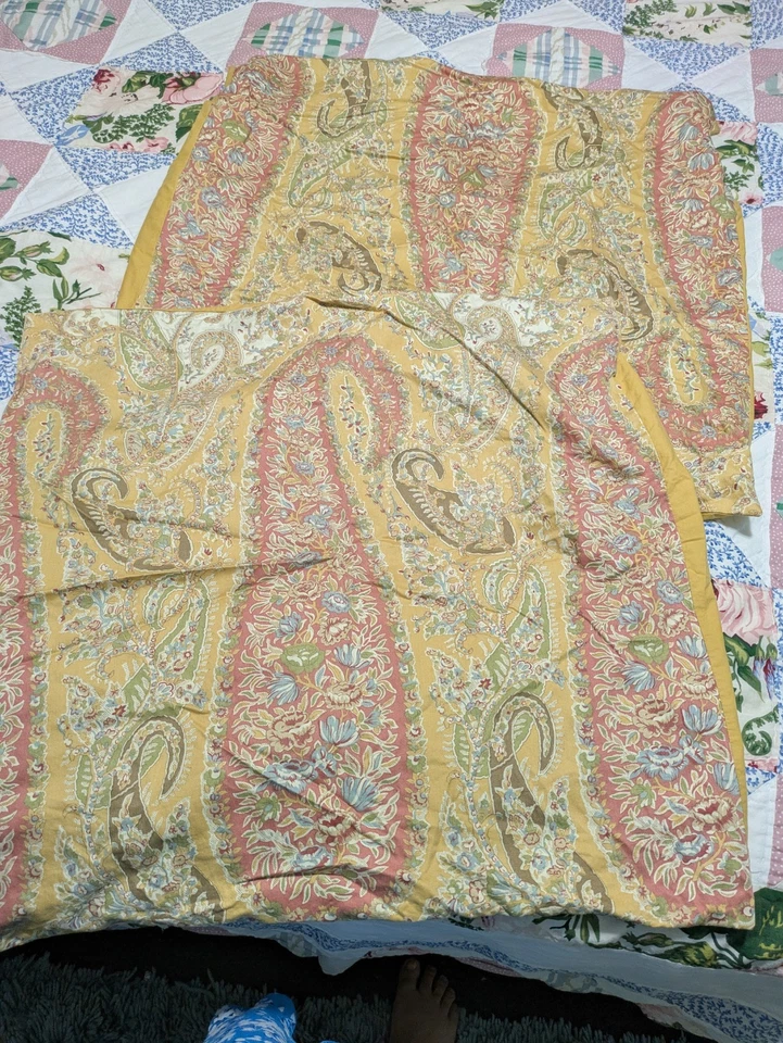 Par de fundas de almohada de cachemira Pottery Barn Colette euro cuadradas amarillo naranja Foto 2 de 4