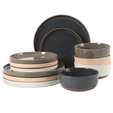Gibson Elite Northrock Stoneware Dinnerware Set, 16-Piece Service for 4 Plates