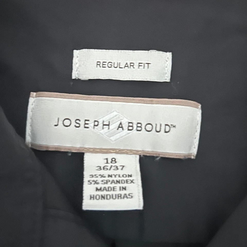 Camisa de vestir Joseph Abboud negra calce regular manga larga hombre talla 18 36/37 Foto 2 de 4