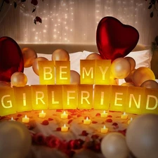 Be My Girlfriend Light Up Letters, Include Light up Letters, with Tea Lights ...