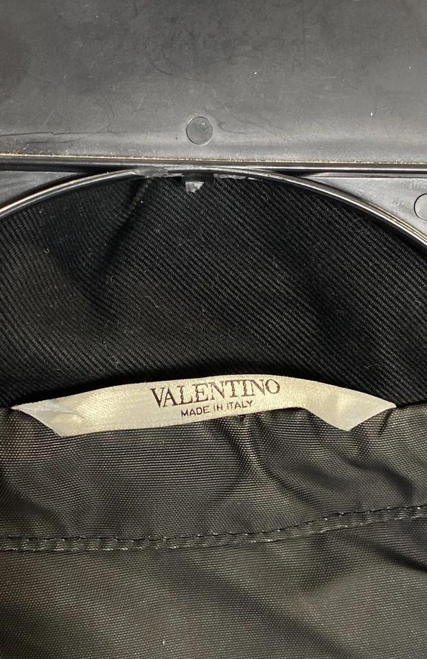 Valentino Hombres Negro Bomber Cremallera Chaqueta con Capucha Talla 52 Foto 3 de 4