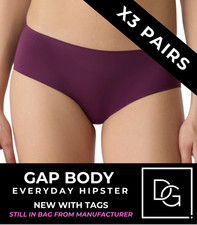Gap Body GPW00376 Everyday Hipster Laser Bonded Underwear Purple Plum 3 PAIR