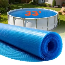 VEVOR Solar Pool Cover 33 ft Round Pool Heater Cover 8 Mil Solar Heating Cover